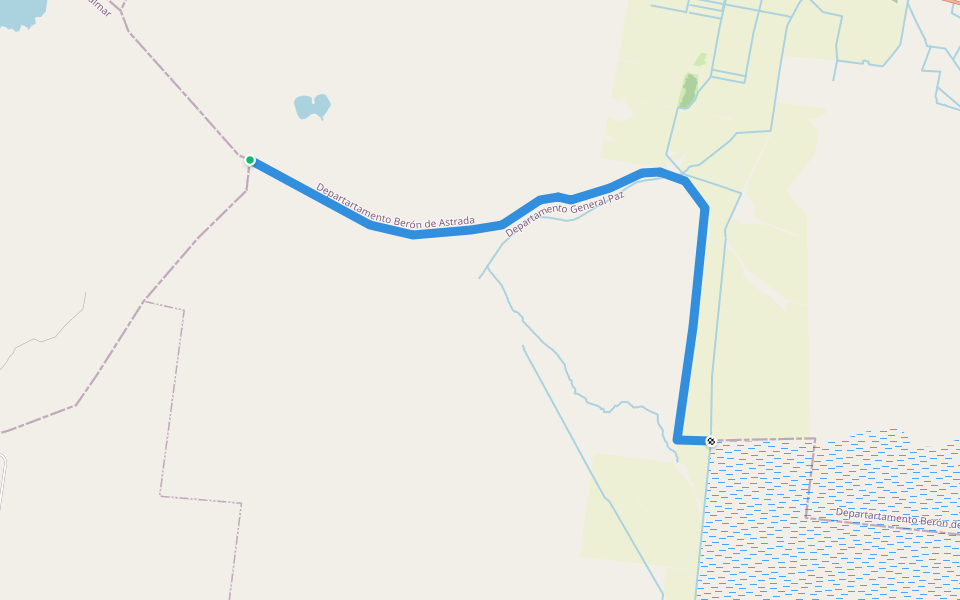 Límite departamentos Berón de Astrada - General Paz walking route map in Maloyas