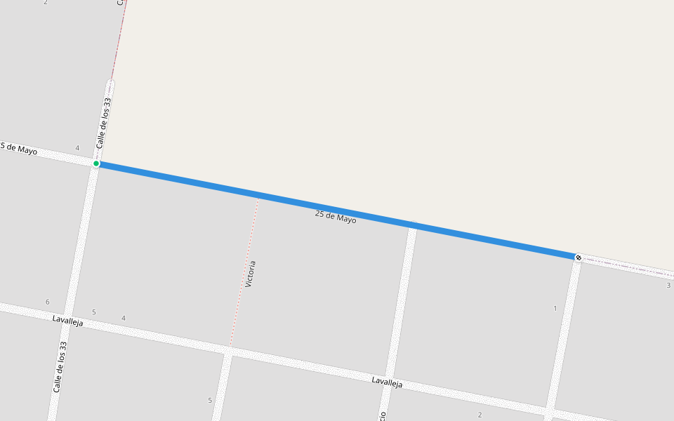 25 de Mayo walking route map in Merinos