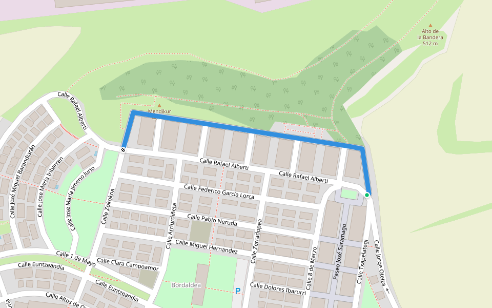 Paseo Rafael Alberti walking route map in Orcoyen