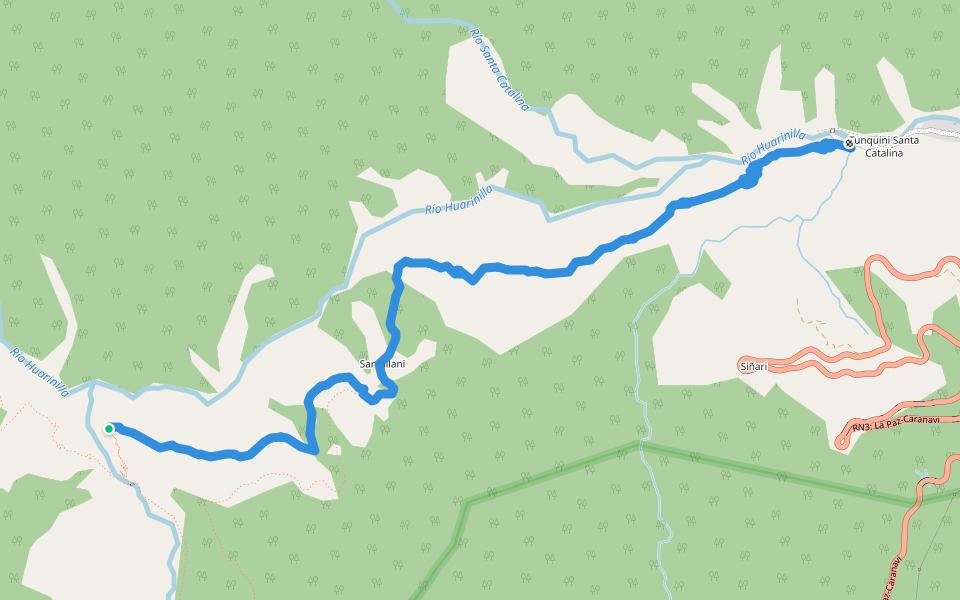Senda a El Choro walking route map in Bella Vista