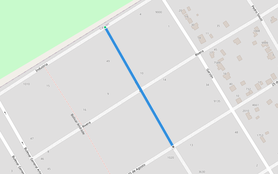 Lavalleja walking route map in Villa del Carmen