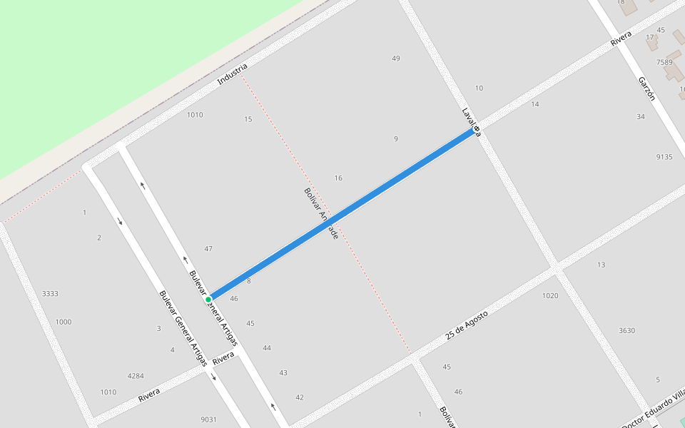 Rivera walking route map in Villa del Carmen