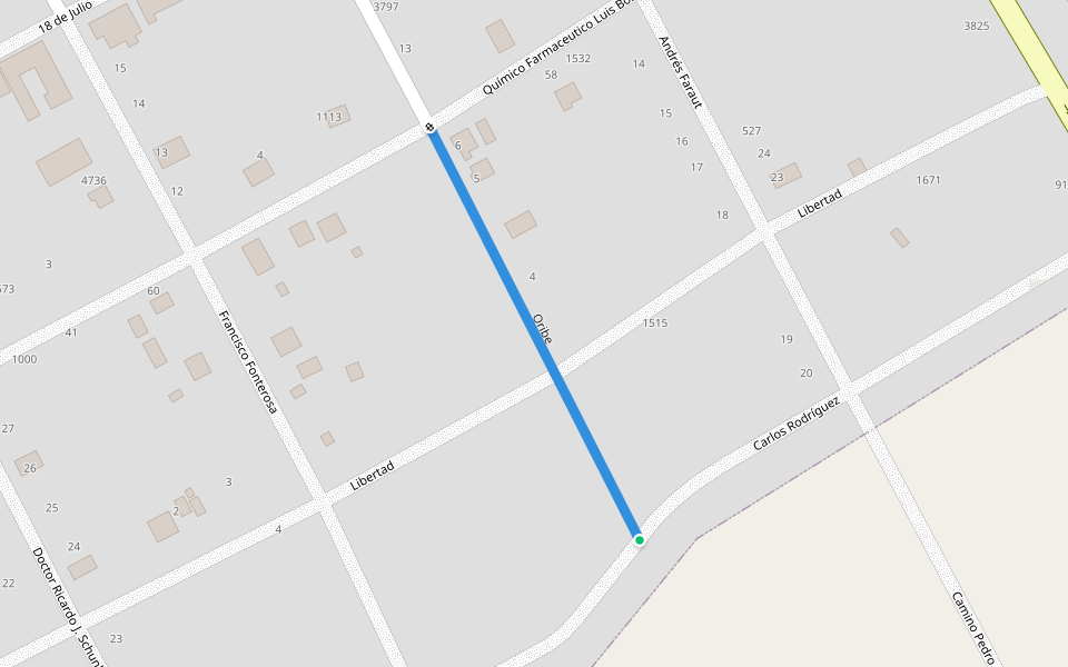 Oribe walking route map in Villa del Carmen