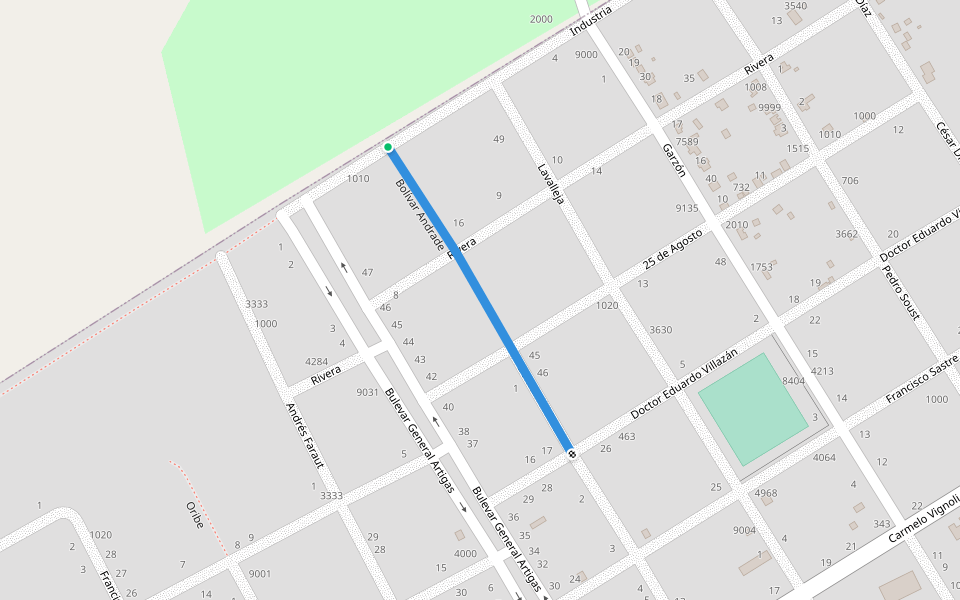 Bolívar Andrade walking route map in Villa del Carmen