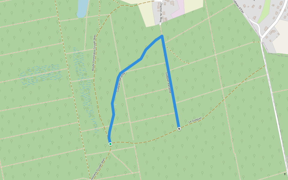 Guépier Variante walking route map in Our