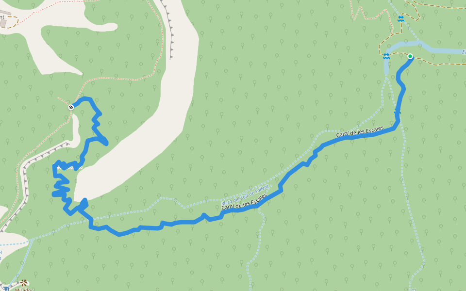 Camí de les Escales walking route map in Sant Privat d'en Bas