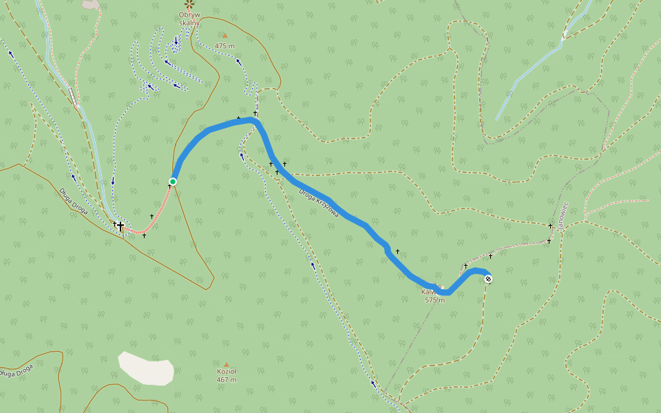 Droga Krzyżowa walking route map in Bardo