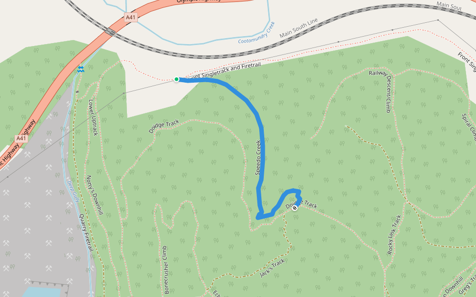 Speedo Creek walking route map in Cootamundra