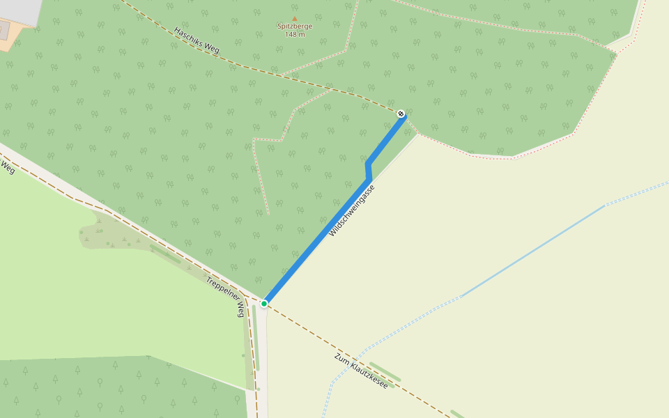 Wildschweingasse walking route map in Schlaubetal