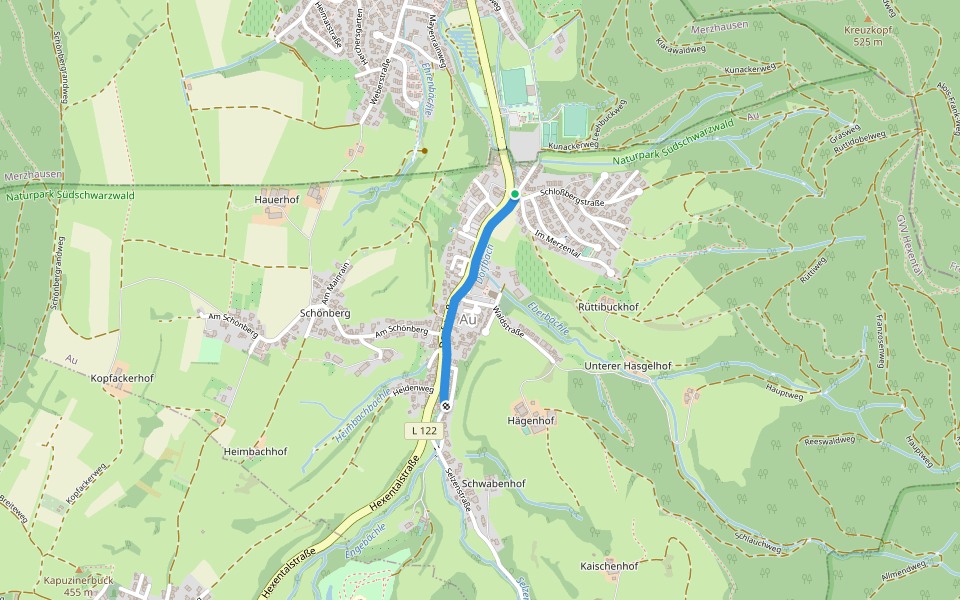 Elmar-Bitzenhofer-Weg walking route map in Au