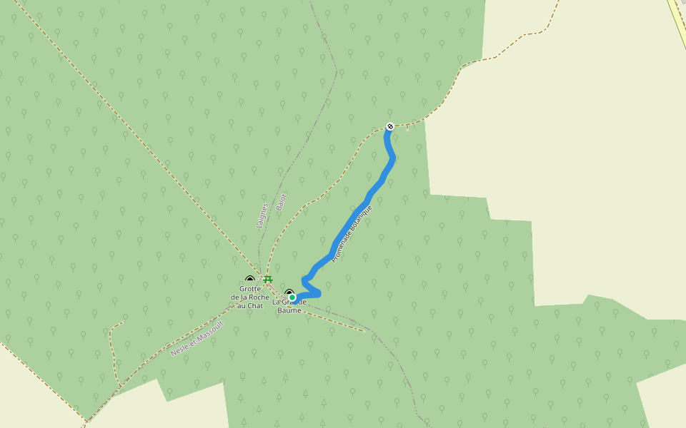 Promenade Botanique walking route map in Nesle-et-Massoult