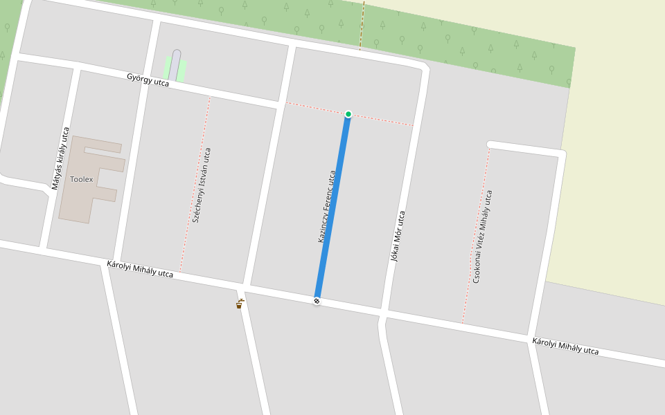 Kazinczy Ferenc utca walking route map in Nagyszénás