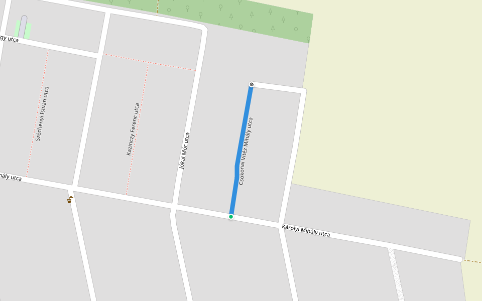 Csokonai Vitéz Mihály utca walking route map in Nagyszénás