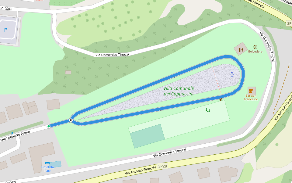 Villa Comunale dei Cappuccini walking route map in Atri