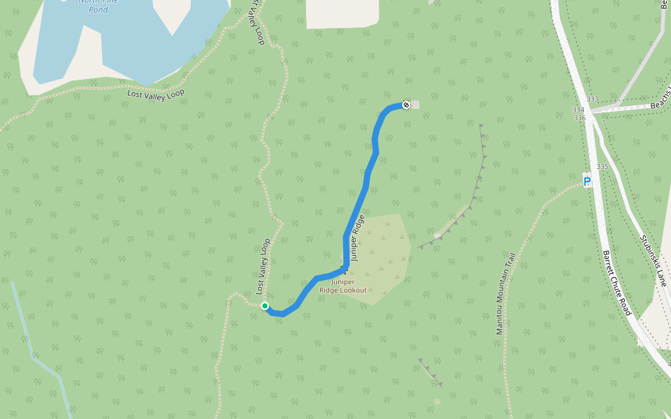 Juniper Ridge walking route map in Cobden