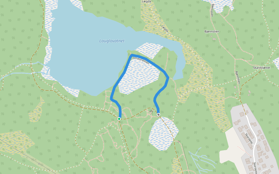 Sanatoriestien walking route map in Ringvål