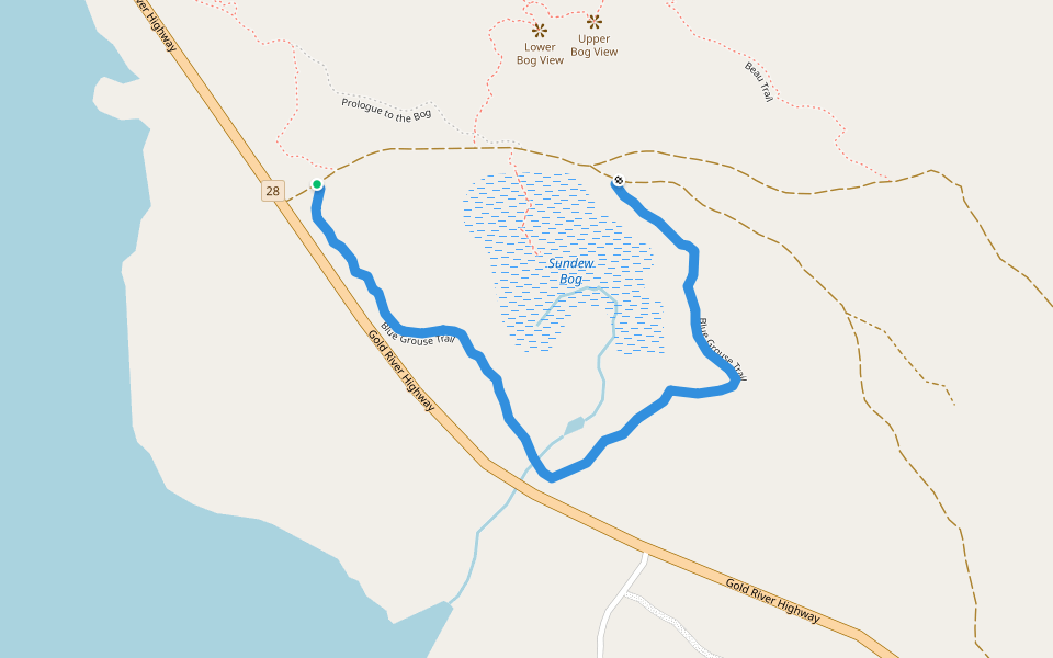 Blue Grouse Trail walking route map in Campbell River