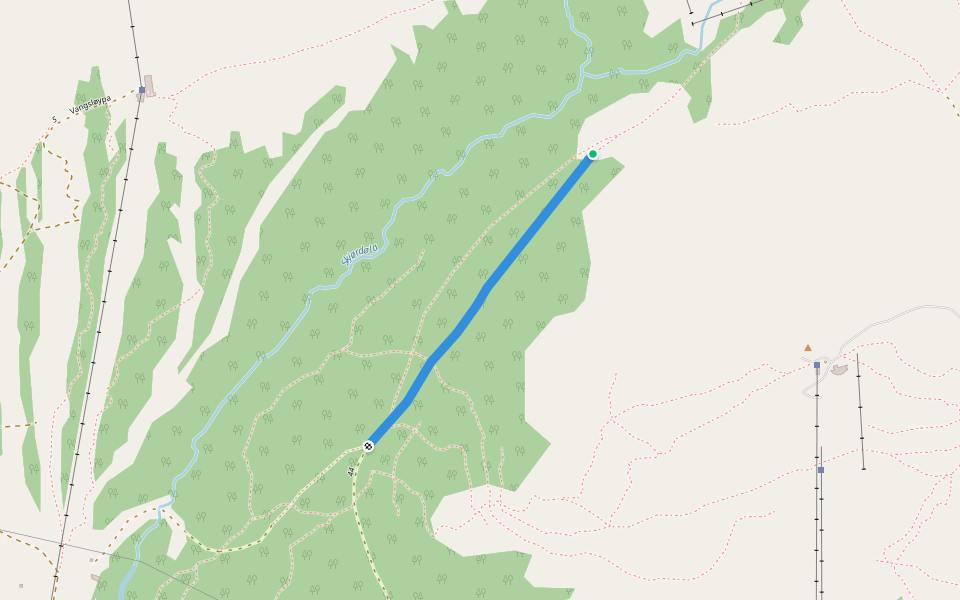 Transporten walking route map in Oppdal