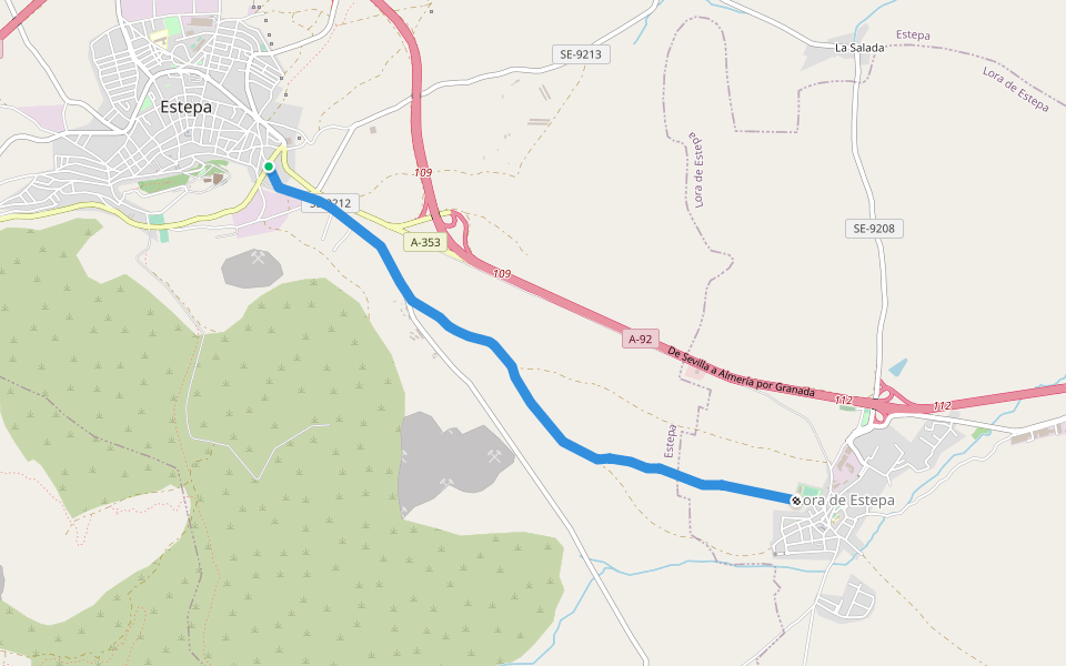 Estepa Lora de Estepa walking route map in Estepa