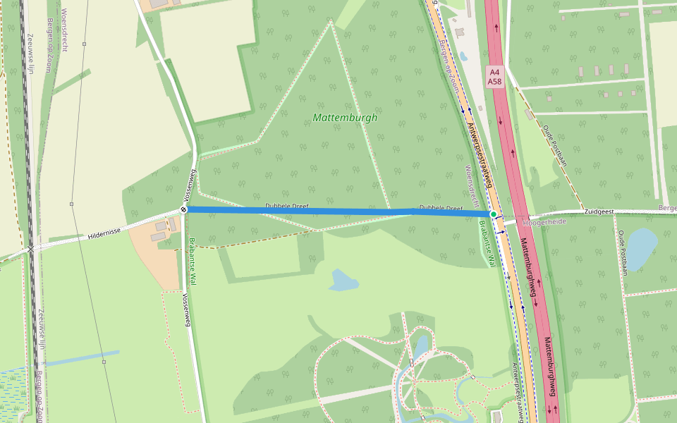 Dubbele Dreef walking route map in Bergen op Zoom