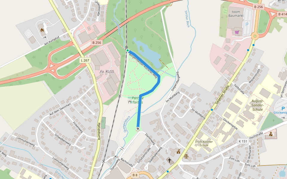 Bürgermeister-Klöckner-Weg walking route map in Altenkirchen