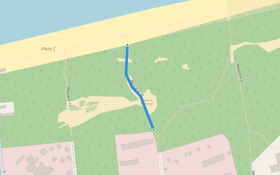 Wejście nr 10 walking route map in Łeba