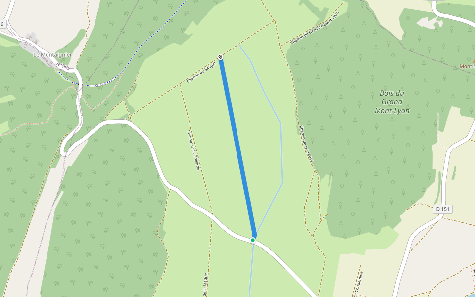 Chemin du Rabudoux walking route map in Blye