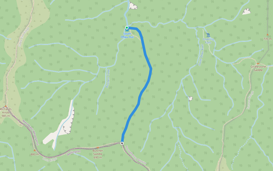 Yeates Track walking route map in Ōtaki