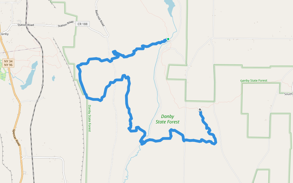 Abbott Loop walking route map in Spencer
