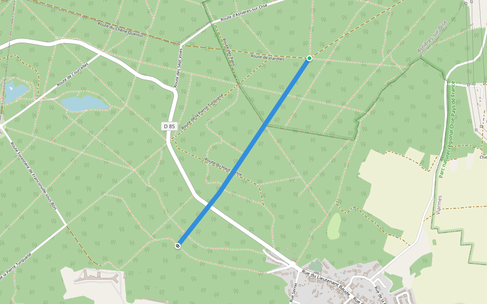 Route du Parc de Franconville walking route map in Asnières-sur-Oise