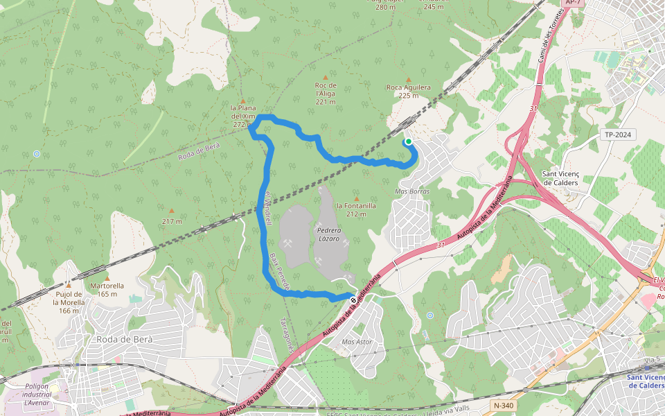 Camí de Vendrell a Bonastre walking route map in El Vendrell
