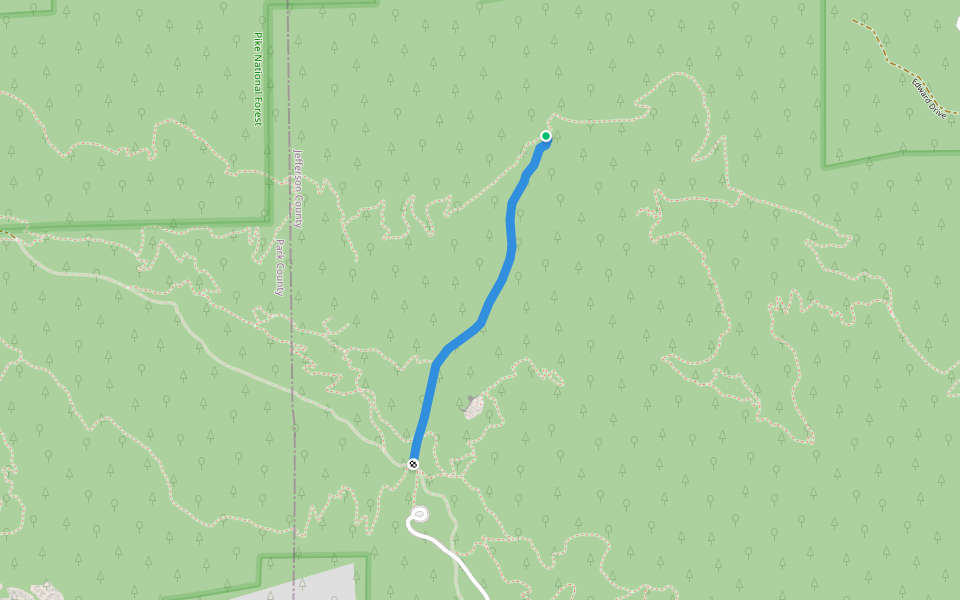 Old Mill Trail walking route map in Conifer