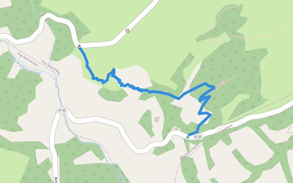 Sentier Géologique (coal Mining) walking route map in Puy-Saint-Pierre