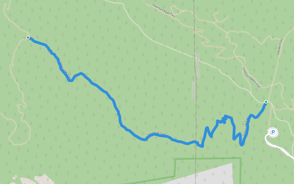 Scout Line Trail walking route map in Conifer