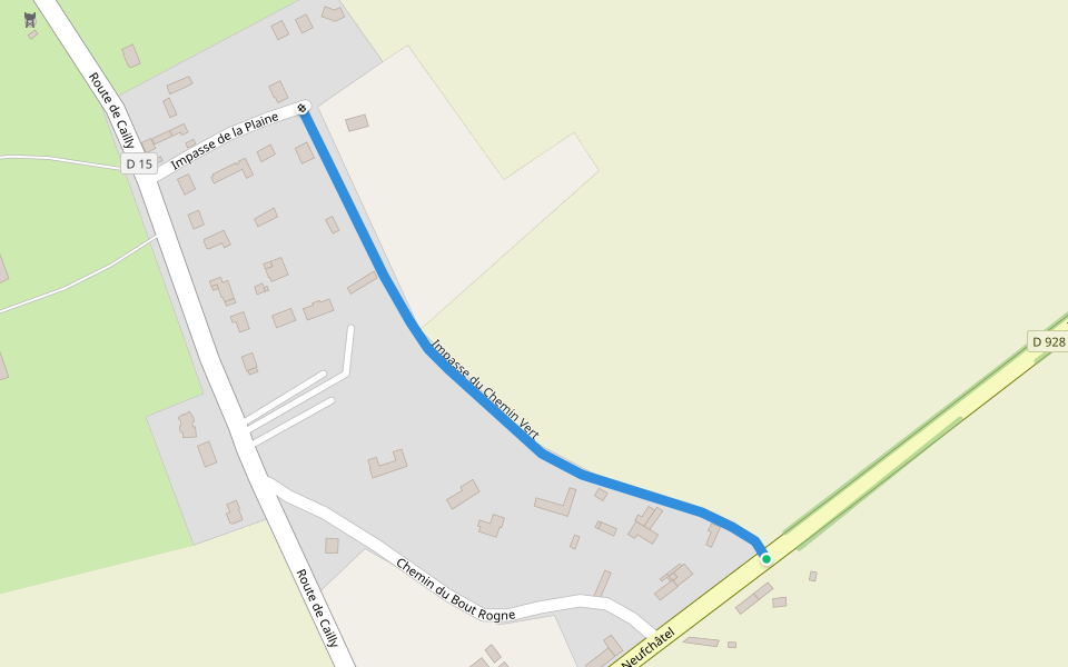 Impasse du Chemin Vert walking route map in La Rue-Saint-Pierre