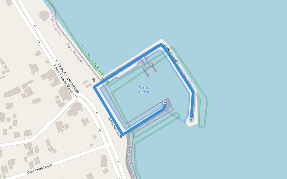 Darsena Loreto walking route map in Loreto