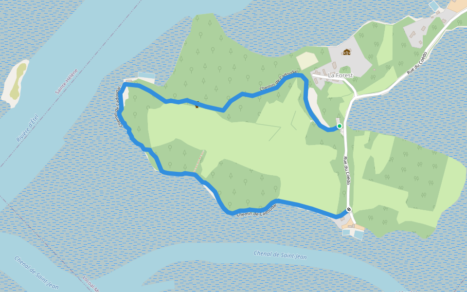Chemin de Cadoudal walking route map in Locoal-Mendon