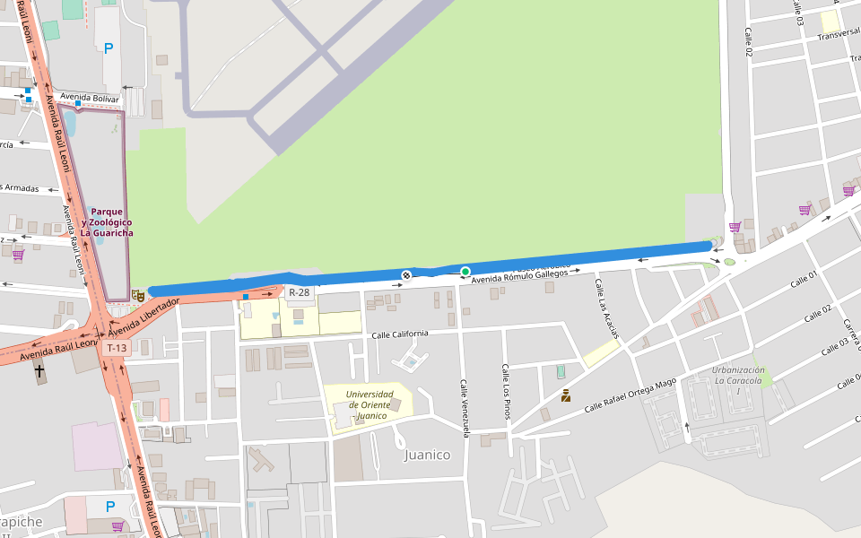Paseo Aeróbico de Maturín walking route map in Maturín