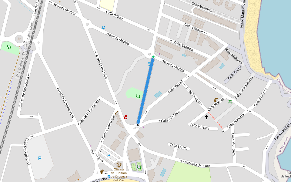 Calle Gibraltar walking route map in Orpesa