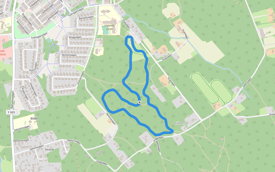 2.5 km (Elljusspår) walking route map in Sundsvall