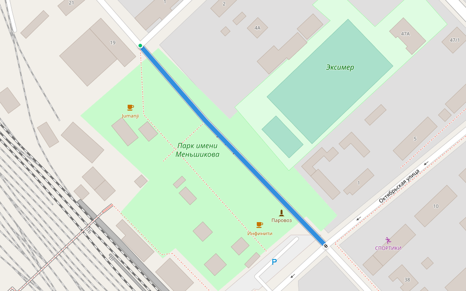 улица Кирова walking route map in Tikhoretsk