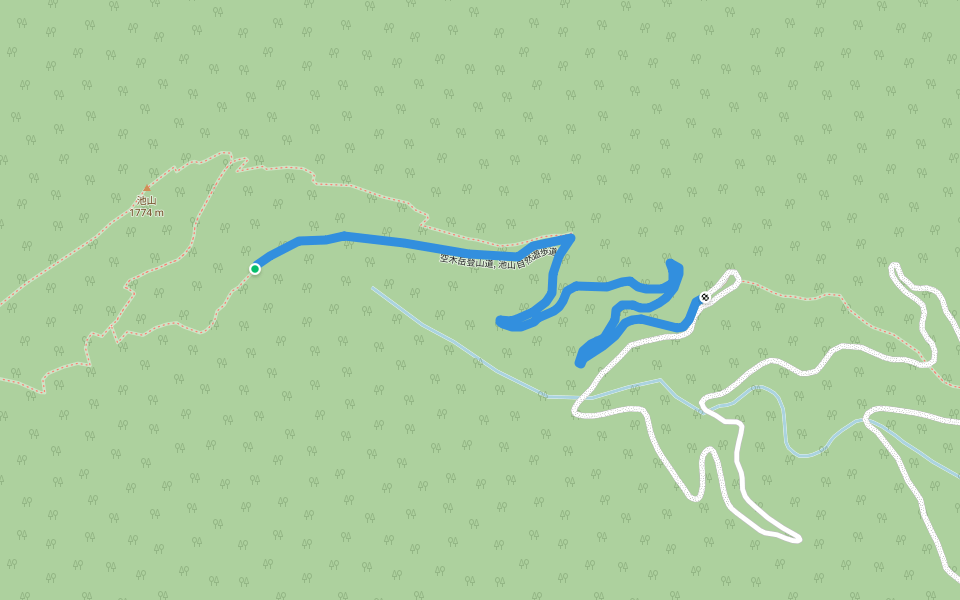 空木岳登山道, 池山自然遊歩道 walking route map in Komagane