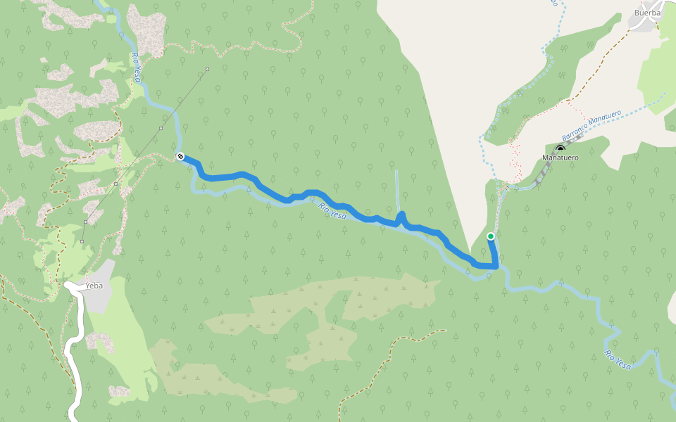 Aproximacion Barranco de la Garganta de Yesa walking route map in Fanlo
