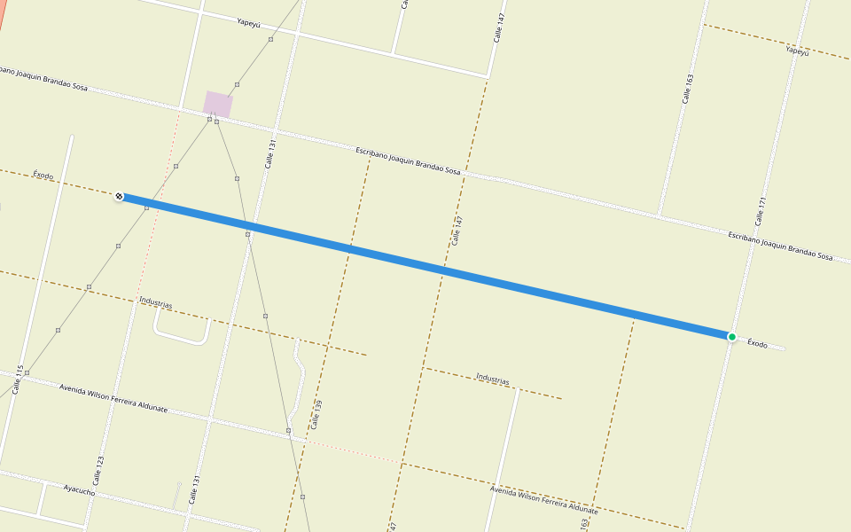 Éxodo walking route map in Paysandú