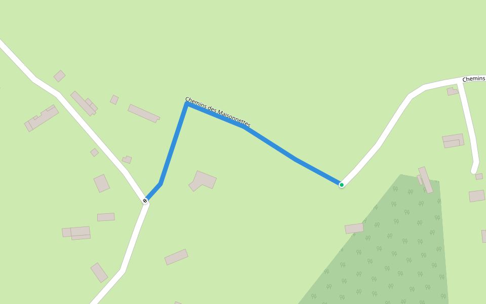 Chemins des Maisonnettes walking route map in Fontaine-le-Bourg
