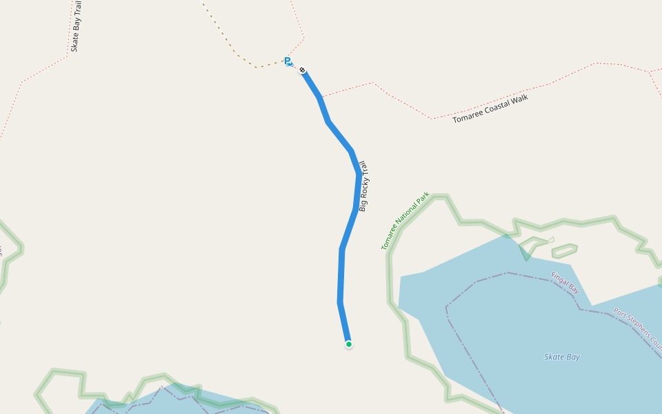 Big Rocky Trail walking route map in Fingal Bay