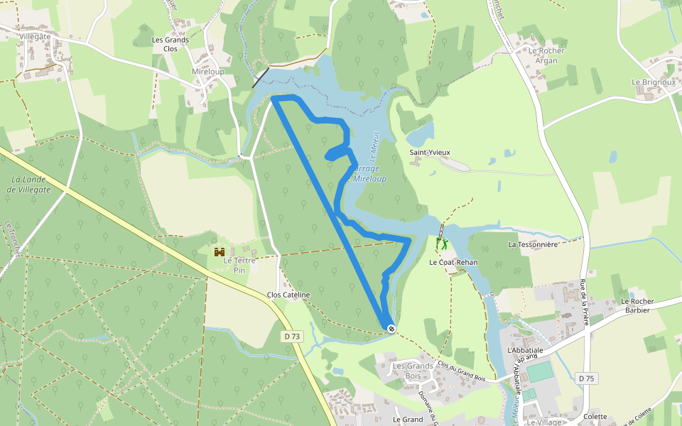 Chemin du Bois Tronchet walking route map in Le Tronchet