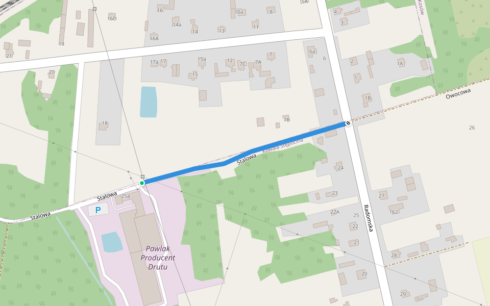 Stalowa walking route map in Augustów