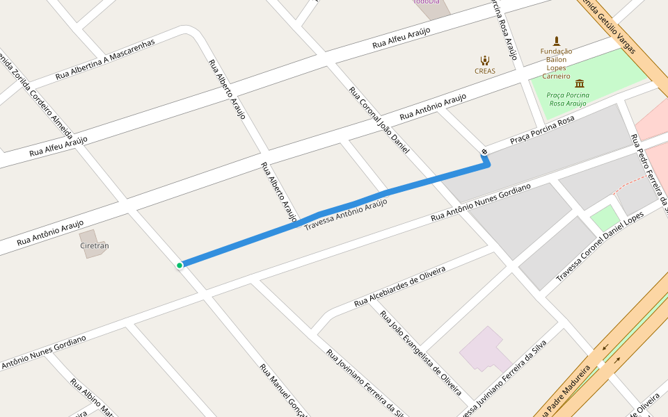 Travessa Antônio Araújo walking route map in Conceição do Coité