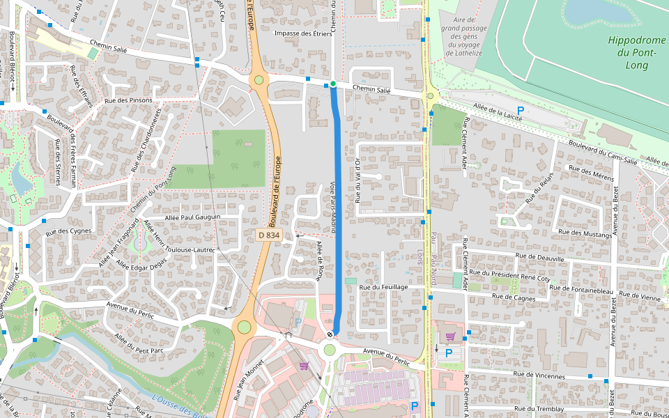 Voie Paris-Madrid walking route map in Lons